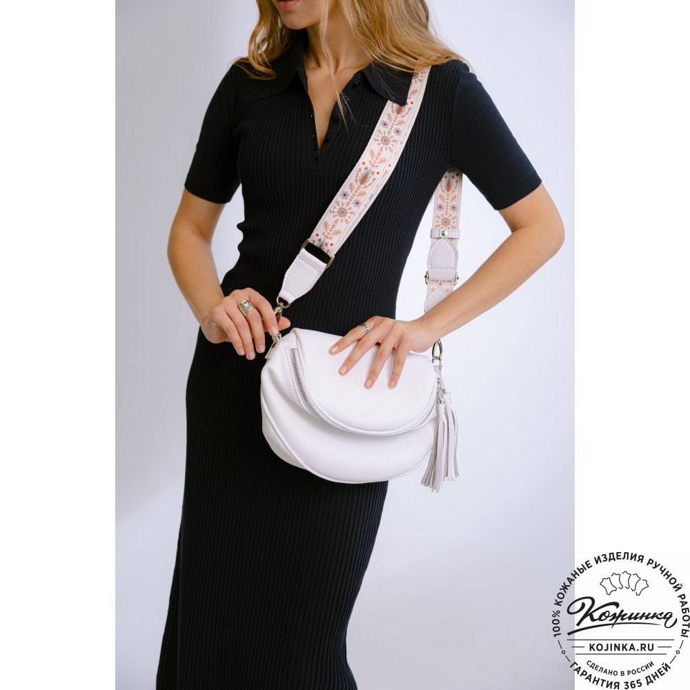 Женская кожаная сумка "Либерти" (белая)